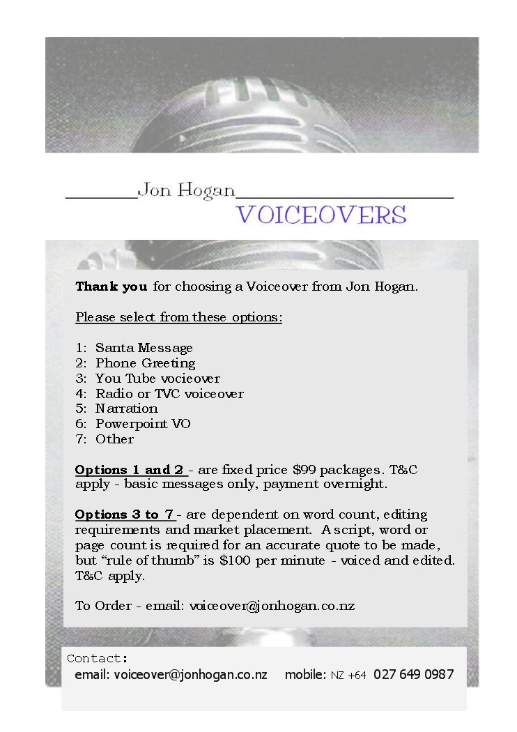 Jon Hogan Order Form